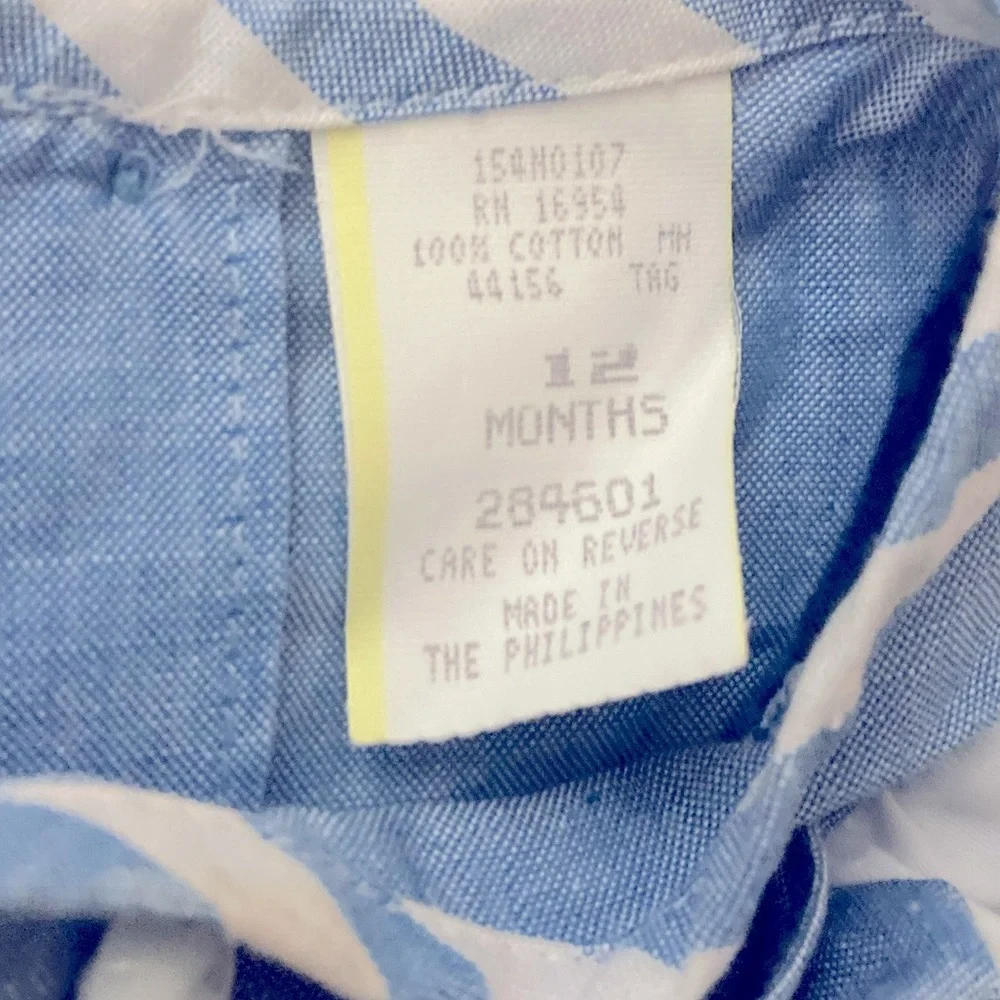 Vintage 80s Blue and White Stripe Sailor Style Dress 12moths EUC​​ - Picture 6 of 6